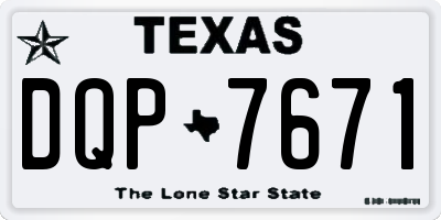 TX license plate DQP7671