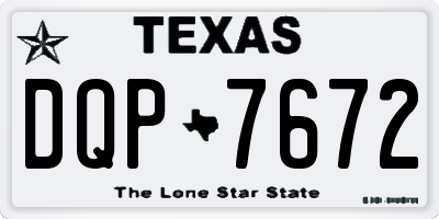 TX license plate DQP7672