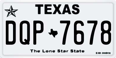 TX license plate DQP7678