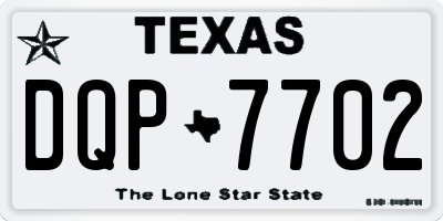 TX license plate DQP7702