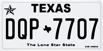TX license plate DQP7707