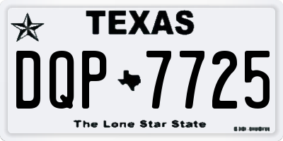 TX license plate DQP7725