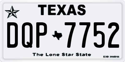 TX license plate DQP7752