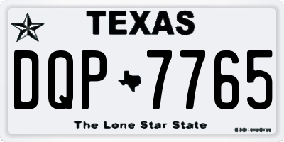TX license plate DQP7765