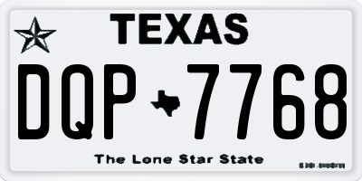 TX license plate DQP7768