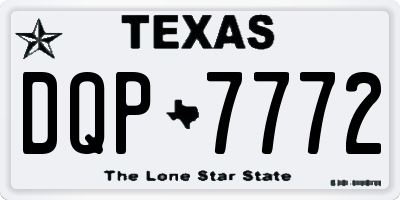 TX license plate DQP7772