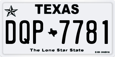 TX license plate DQP7781