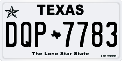 TX license plate DQP7783