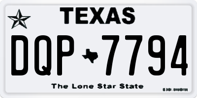 TX license plate DQP7794