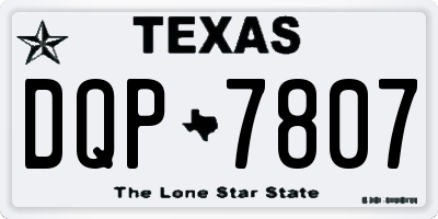 TX license plate DQP7807