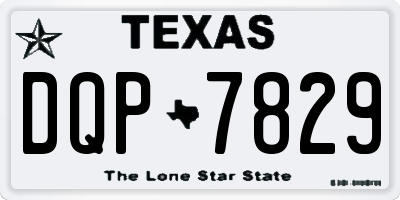 TX license plate DQP7829