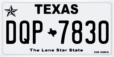 TX license plate DQP7830