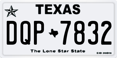 TX license plate DQP7832