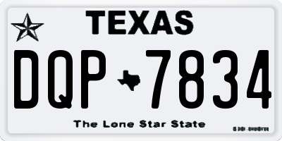 TX license plate DQP7834