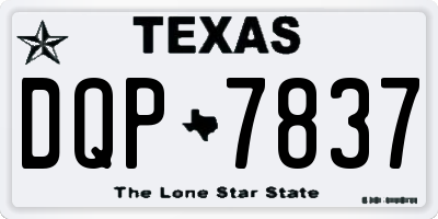 TX license plate DQP7837