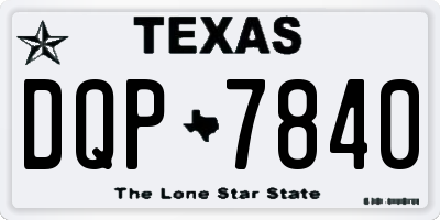 TX license plate DQP7840