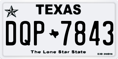 TX license plate DQP7843