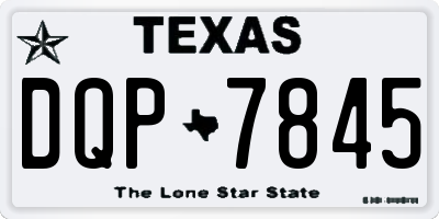 TX license plate DQP7845