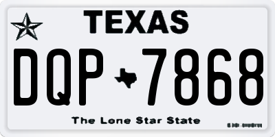 TX license plate DQP7868