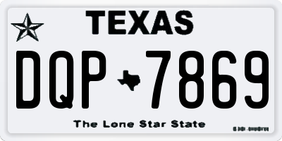 TX license plate DQP7869