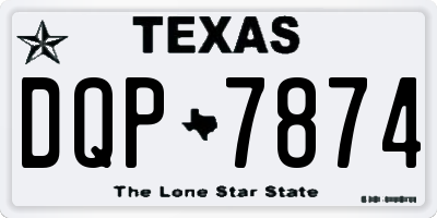 TX license plate DQP7874