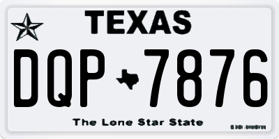 TX license plate DQP7876