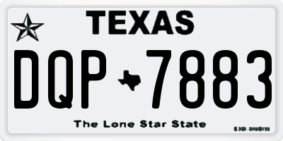 TX license plate DQP7883