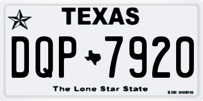 TX license plate DQP7920