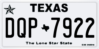 TX license plate DQP7922