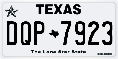 TX license plate DQP7923