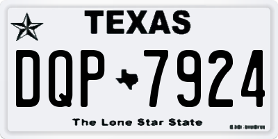 TX license plate DQP7924