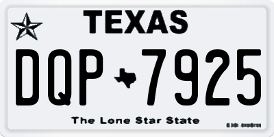 TX license plate DQP7925