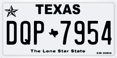 TX license plate DQP7954