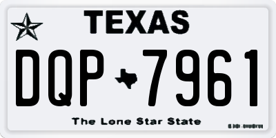 TX license plate DQP7961