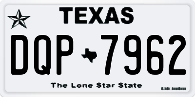 TX license plate DQP7962