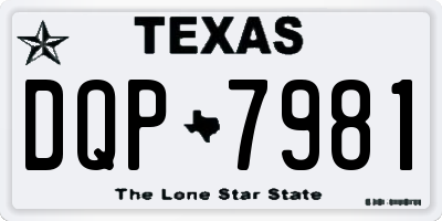 TX license plate DQP7981