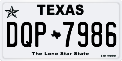 TX license plate DQP7986