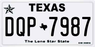 TX license plate DQP7987