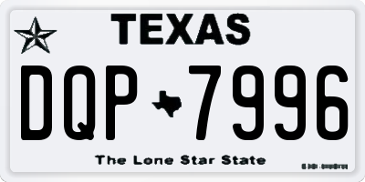 TX license plate DQP7996