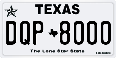 TX license plate DQP8000