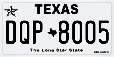 TX license plate DQP8005
