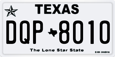 TX license plate DQP8010