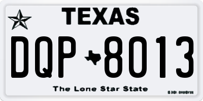 TX license plate DQP8013