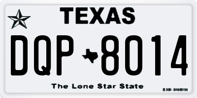 TX license plate DQP8014