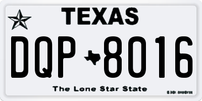 TX license plate DQP8016