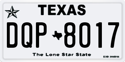TX license plate DQP8017