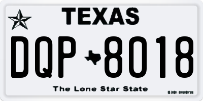 TX license plate DQP8018