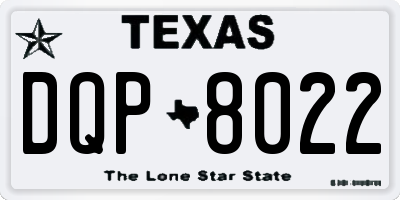 TX license plate DQP8022