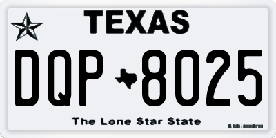 TX license plate DQP8025