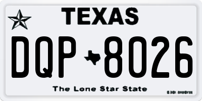 TX license plate DQP8026
